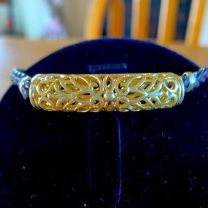 Shamballa Faux leather and gold tone Bracelet, 🆕